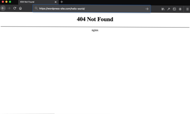 404 Non trovato nginx su wp-admin