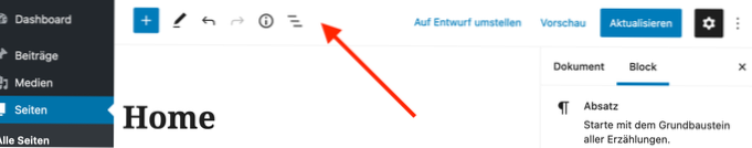 Aggiungi pulsante alla barra degli strumenti in alto in Gutenberg