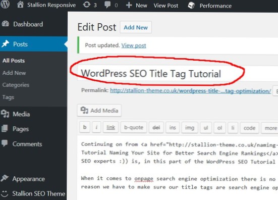 Add post title as a tag