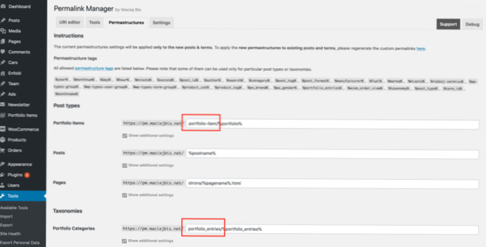Termdatenbank zu URL IN PLACE des Beitragstyps hinzufügen (benutzerdefinierten Beitragstyp aus Slug insgesamt entfernen)