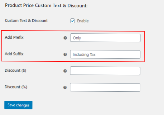 Add text or prefix before/after price in WooCommerce catalog page