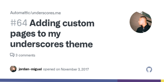 aggiunta di pagine in caratteri di sottolineatura.io tema