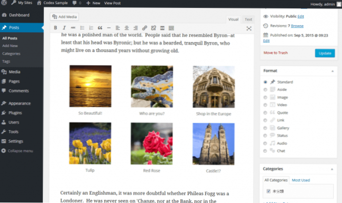 Povolit veřejné galerie fotografií na webu WordPress