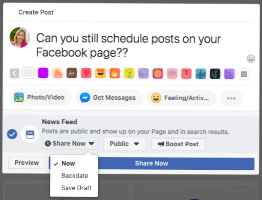 Can't schedule post for another time