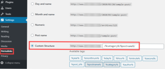 Categories and posts structure