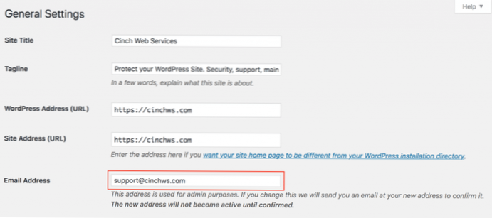 Changing wordpress admin email [closed]