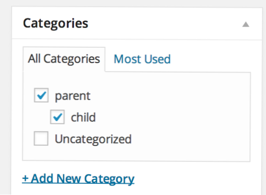 Verificando uma categoria pai específica na página de subcategoria