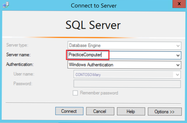 Připojte se k serveru MS SQL