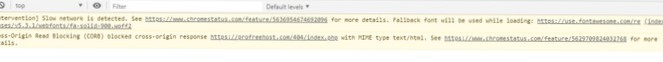 Cross-Origin Read Blocking (CORB) blokeret cross-origin respons