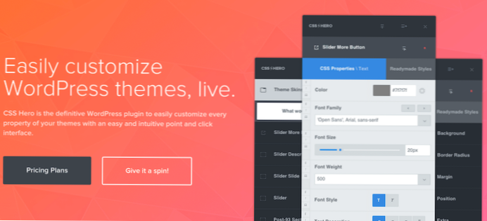 Imágenes heroicas personalizadas para wordpress