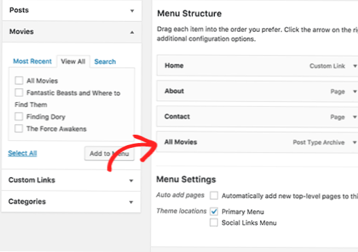 Custom Post Type Archive Page URL