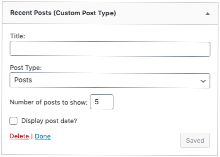 Custom widget for category filter with custom post types