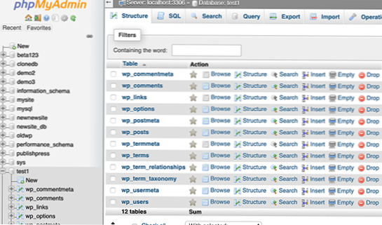 Afficher les données de phpMyAdmin avec WordPress