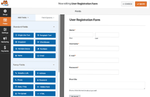 Registerseite bearbeiten