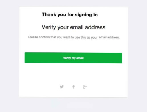 convalida e-mail per la registrazione di un nuovo utente