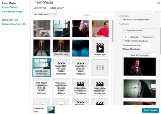 Generate thumbnail with ffmpeg and set as featured image