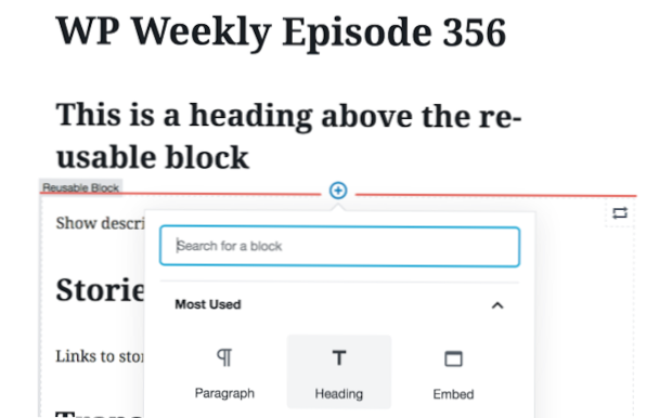 Hvordan tilføjer jeg en genanvendelig blok til et programmatisk oprettet indlæg?