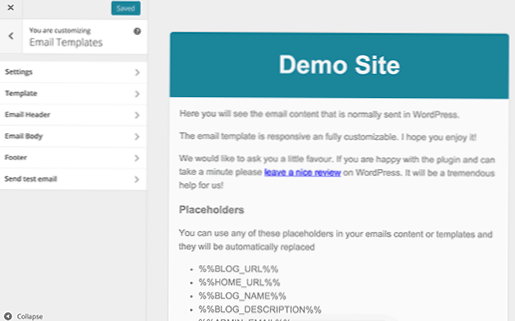 come personalizzare i modelli di email wordpress senza plugin