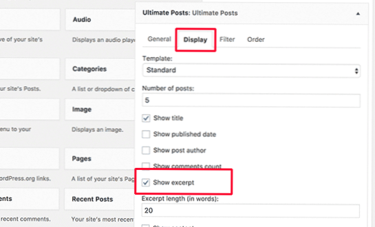 So erhalten Sie den Auszug der Seite, die Blog-Posts anzeigt
