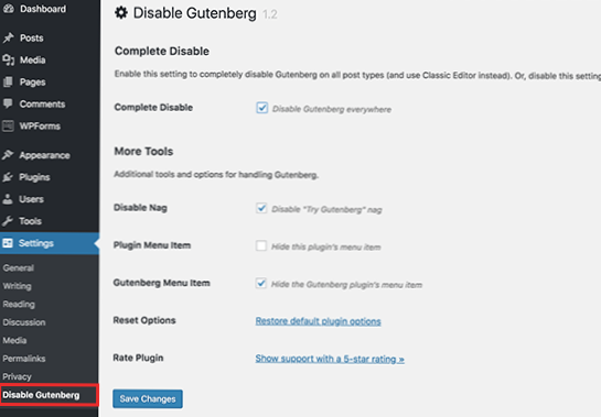 How to keep the capability of users and disable Gutenberg editor in WordPress?