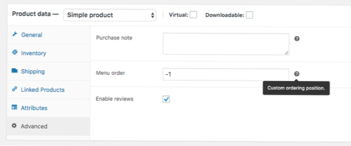 Comment redéfinir le tri des catégories de produits par menu_order?