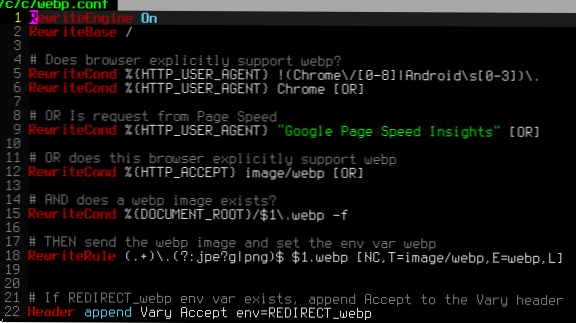 Sådan omdirigeres Webp-filer?