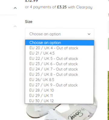 Jak usunąć warianty „brak w magazynie” z listy rozmiarów w woocommerce??