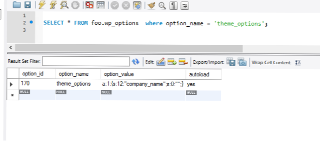 Hvordan lagre egendefinerte skjemadata i wp_options-tabellen