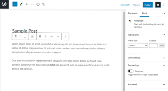 Nevidím Block Editor s v5.7