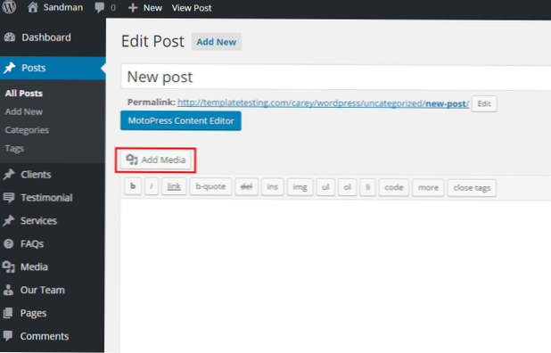 I custom url form post wordpress