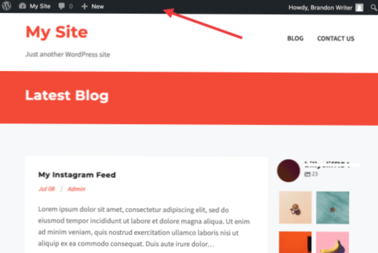 Chci odstranit horní lištu Wordpress pro registraci / přihlášení z mého webu
