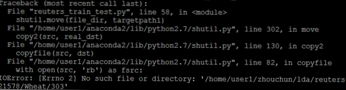 IOError  [Errno 2] lors de l'exécution d'un script python