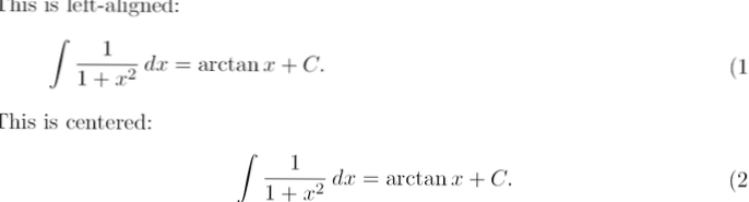 Latex - center equation