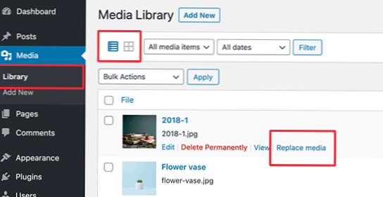 Încărcarea media pe Wordpress modifică titlul imaginii