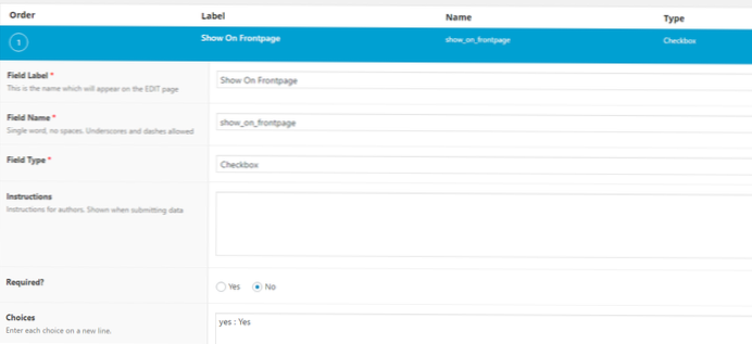 Query Posts -> Par champ personnalisé ACF Valeur