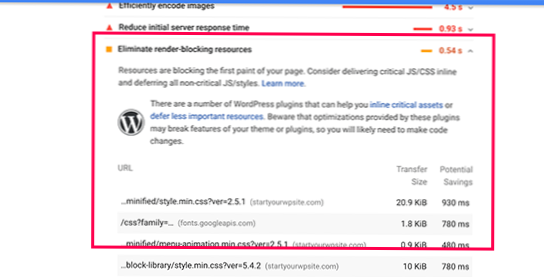 Gør blokeringsproblem i google-sideindsigt