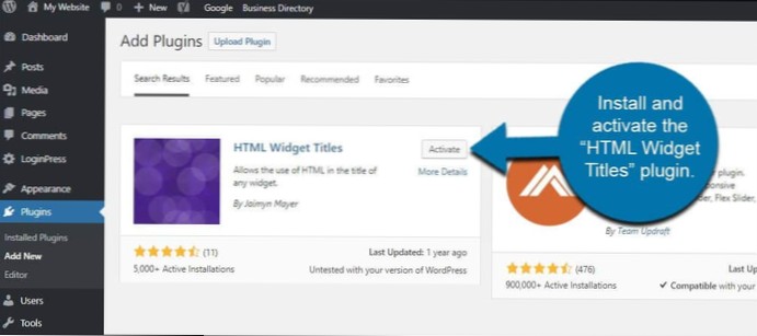 Erstatt grunnleggende widget-tittel med tekst