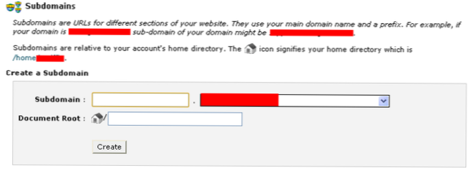 Underdomener blir omdirigert til hoveddomenet