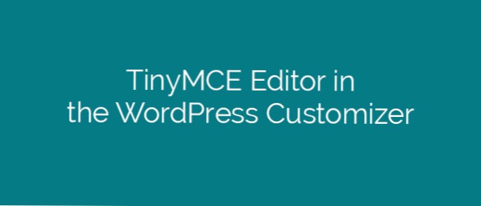 Tinymce i WordPress-tilpasning