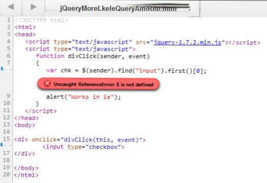 Uncaught ReferenceError jQuery ist nicht definiert So beheben Sie das Problem an einem Sonntag? [geschlossen]