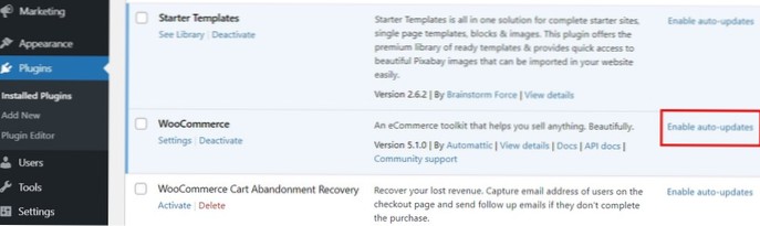 Update WP and plugins order to follow
