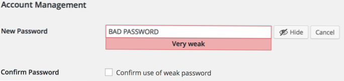 Quelle est la longueur par défaut du mot de passe généré par wordpress?