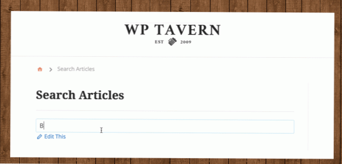 API WordPress para pesquisa