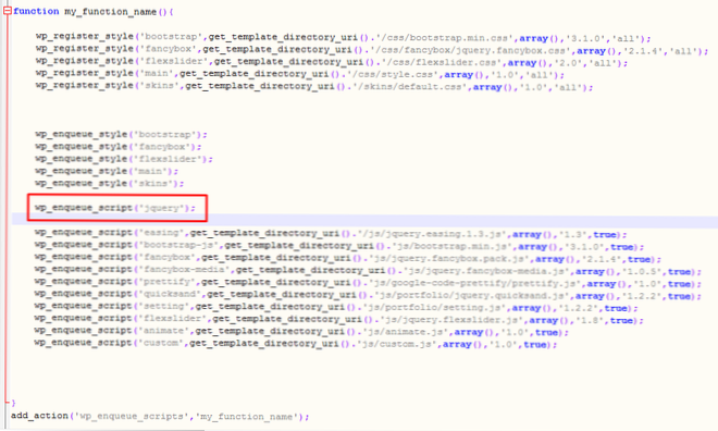 Wordpress viser ikke jQuery