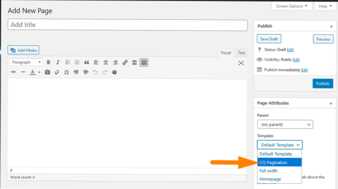 Wordpress pagination for custom page template for custom query