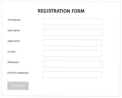 Wordpress Register Form