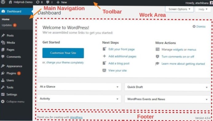 Wordpress Side Menu Admin Panel Výchozí objednací čísla Seznam?