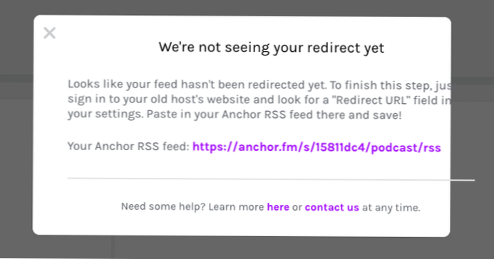 301 reindirizza qualsiasi feed RSS sull'URL di livello superiore