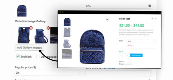 Voeg afbeeldingen van woocommerce-variaties toe aan de galerij?
