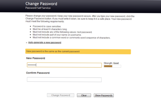 Cambia automaticamente la password delle pagine dopo un po' di tempo